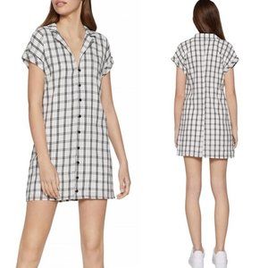 BCBGeneration Button Plaid Shift Shirt Dress